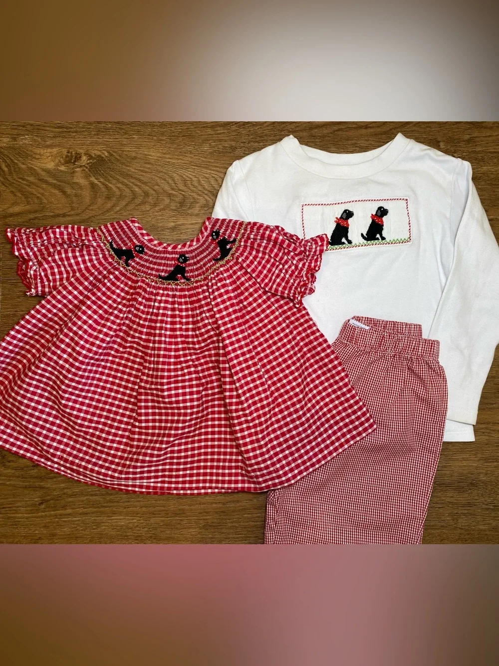 EUC black lab smock matching set